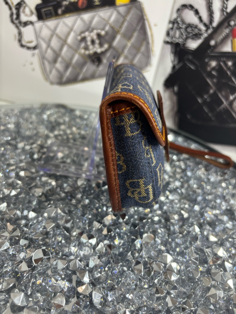 Dooney & Bourke vintage Y2K blue denim monogram wristlet EUC - Picture 7 of 13